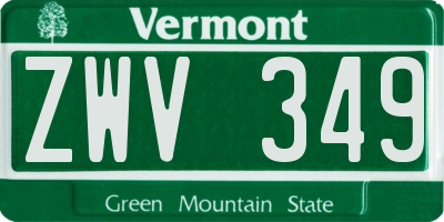 VT license plate ZWV349