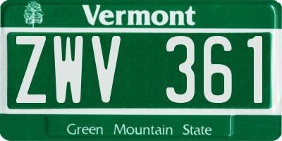 VT license plate ZWV361