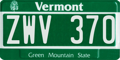 VT license plate ZWV370