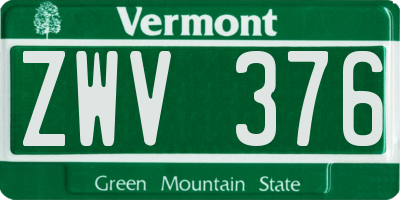 VT license plate ZWV376