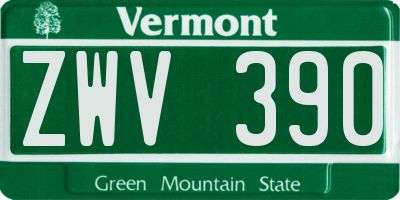 VT license plate ZWV390