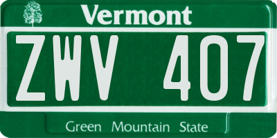 VT license plate ZWV407