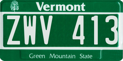 VT license plate ZWV413