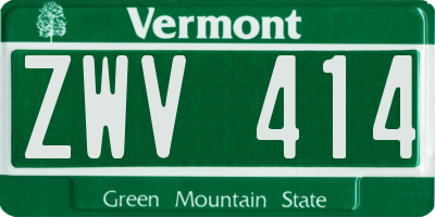 VT license plate ZWV414