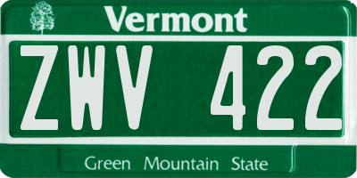 VT license plate ZWV422