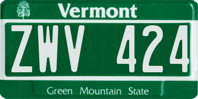 VT license plate ZWV424