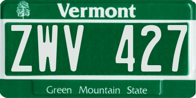 VT license plate ZWV427