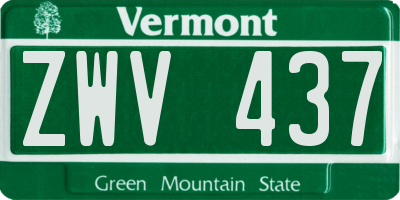 VT license plate ZWV437