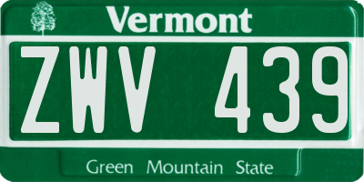 VT license plate ZWV439