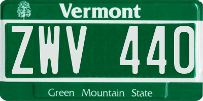 VT license plate ZWV440