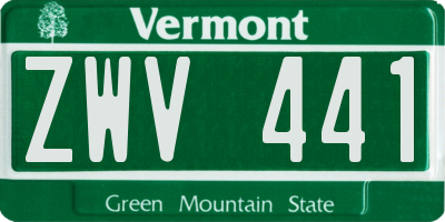 VT license plate ZWV441