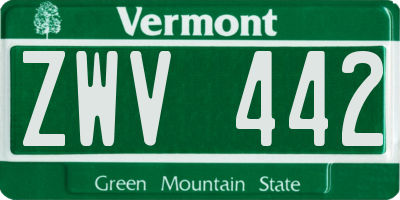 VT license plate ZWV442