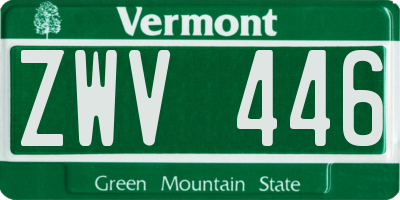VT license plate ZWV446