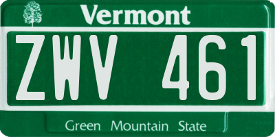 VT license plate ZWV461
