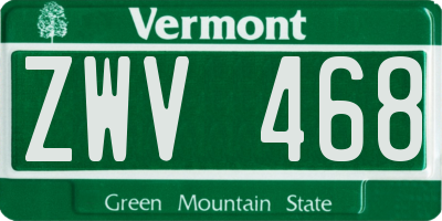 VT license plate ZWV468