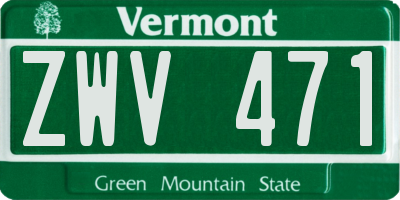 VT license plate ZWV471
