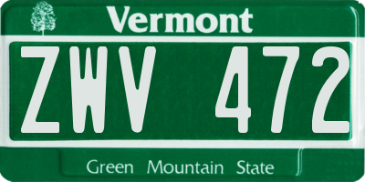 VT license plate ZWV472