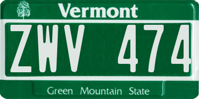VT license plate ZWV474
