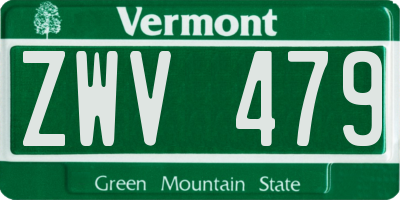 VT license plate ZWV479