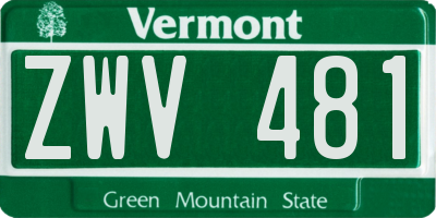VT license plate ZWV481