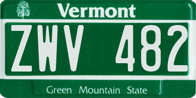 VT license plate ZWV482
