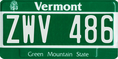 VT license plate ZWV486