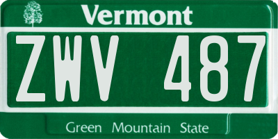 VT license plate ZWV487