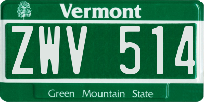 VT license plate ZWV514
