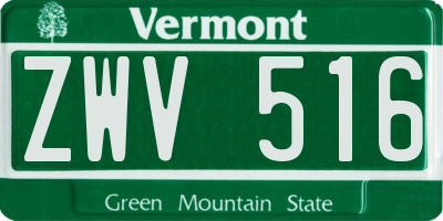 VT license plate ZWV516