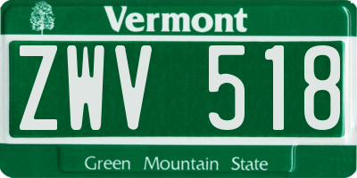 VT license plate ZWV518
