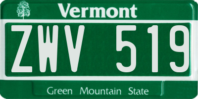VT license plate ZWV519