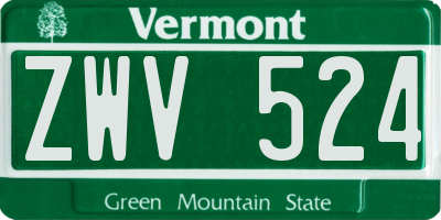 VT license plate ZWV524