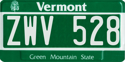 VT license plate ZWV528