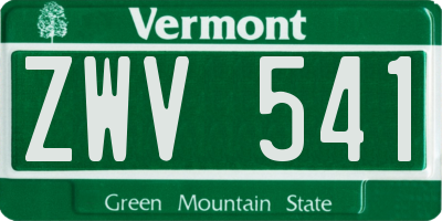 VT license plate ZWV541