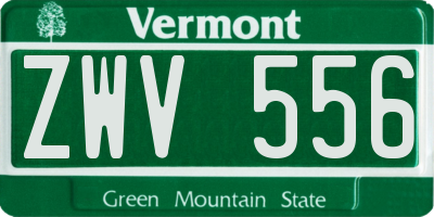 VT license plate ZWV556