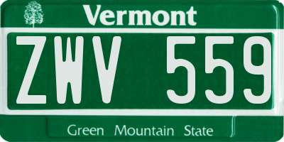 VT license plate ZWV559