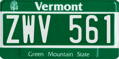 VT license plate ZWV561
