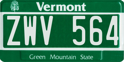VT license plate ZWV564