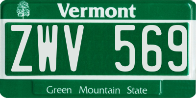 VT license plate ZWV569