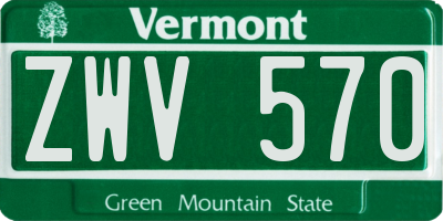 VT license plate ZWV570