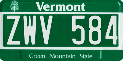 VT license plate ZWV584