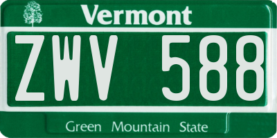 VT license plate ZWV588