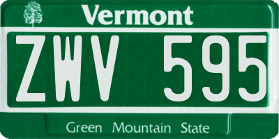 VT license plate ZWV595