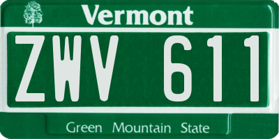 VT license plate ZWV611