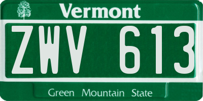 VT license plate ZWV613