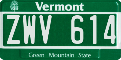 VT license plate ZWV614