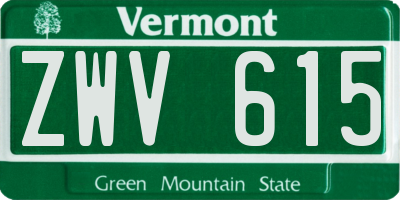 VT license plate ZWV615