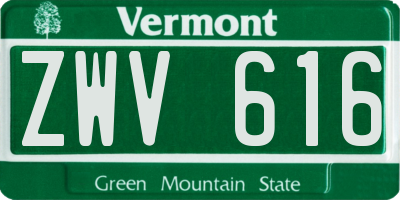 VT license plate ZWV616