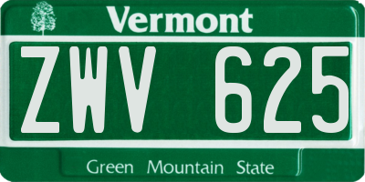 VT license plate ZWV625