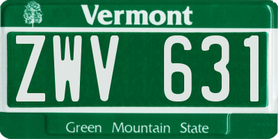 VT license plate ZWV631